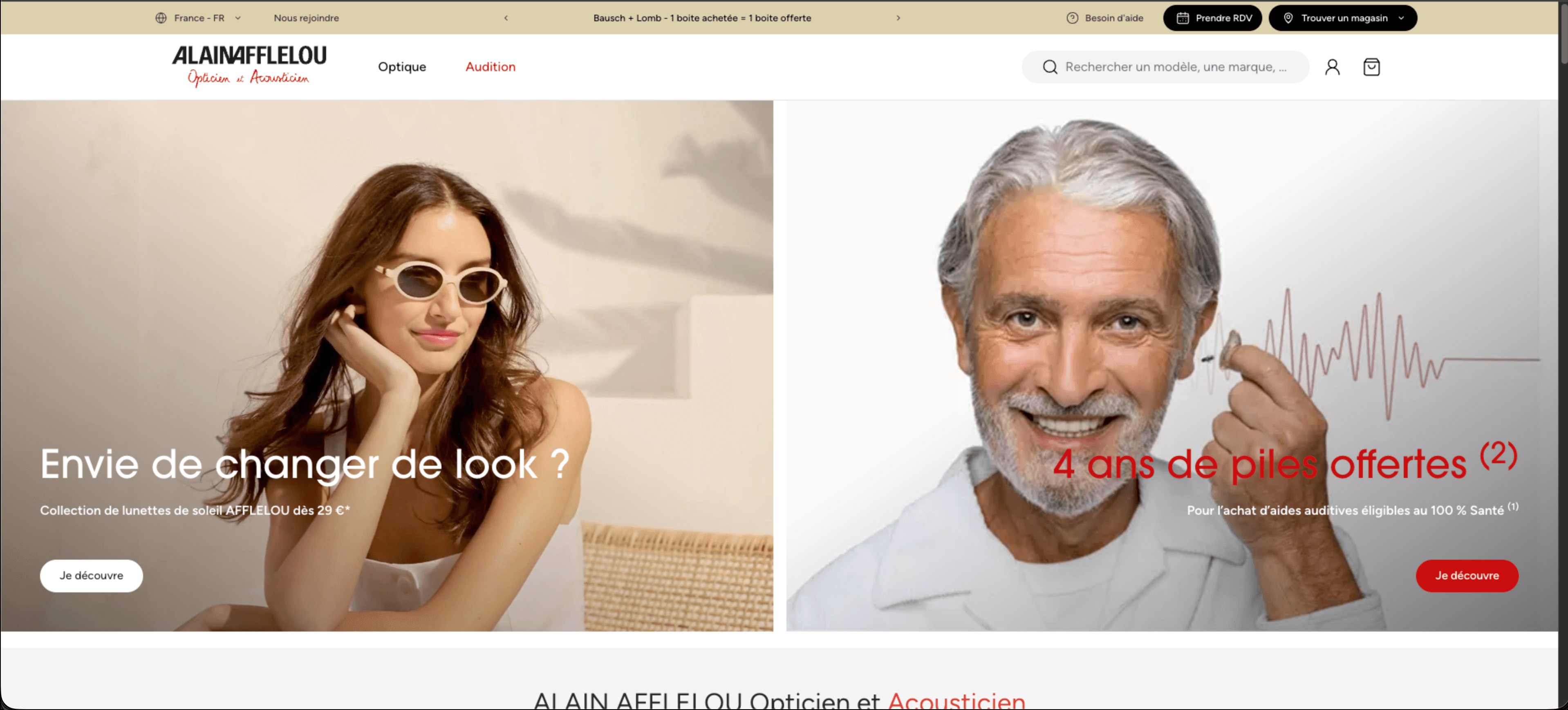 Alain Afflelou — esperienza e-commerce per ottica e acustica